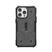 UAG iPhone 15 Pro Max Case 6.7 Pathfinder Silver Built-in Magnet Compatible with MagSafe Charging Rugged Military Grade Dropproof Protective Cover by URBAN ARMOR GEAR