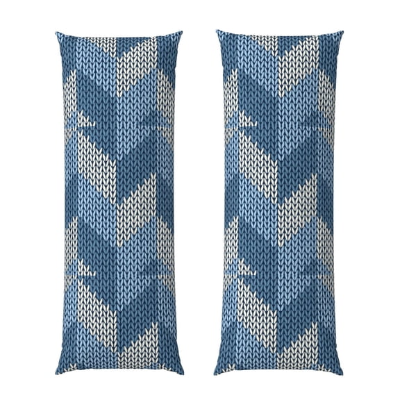 Picia Cozy Knitted Blue Chevron Body Pillow Cover - Super Soft Microfiber 20x54 Body Pillow Case - Envelope Closure, Wrinkle, Stain Resistant Body Pillow Cover,Elegant Bedding