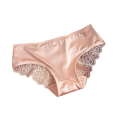 Tuosodrolic Silk Panties for Women Lace Underwear Lightweight Smooth Briefs Casual Wear