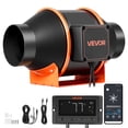thumbnail image 1 of VEVOR Inline Duct Fan, 205 CFM 4 inch EC Motor Exhaust Ventilation Fan with 10-Speed, PWM Controller, App Control, Temperature Humidity Sensor, Cooling for Grow Tent, 1 of 9