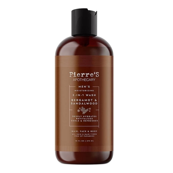 Shampoo Pierres Apothecary Apothecary 3 in 1 bergamot & sandalwood 473 ml