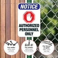 thumbnail image 4 of Authorized Personnel Only With Red Hand Warning Sign, OSHA Sign, 12x18 Aluminum, 4 of 8