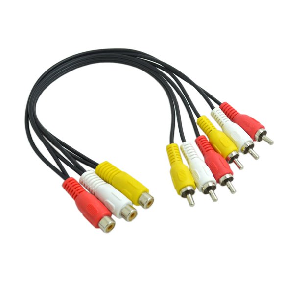 3RCA Female Jack to 6 RCA Male Plug Splitter Audio Video Av Adapter Cable 12inch