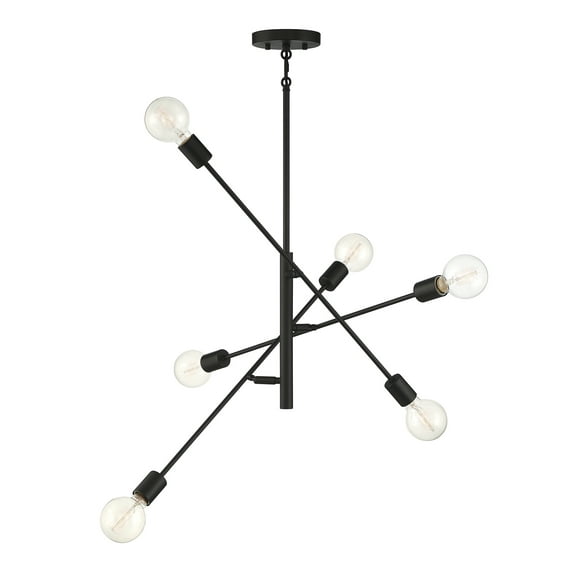 Trade Winds Lighting 6-Light Chandelier In Matte Black