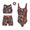 Set - 3, variant on Essenclo Girls Gymnastics Leotard with Shorts Set, 4 Piece Biketard Outfit with Crop Top and Hair Tie for Dance, Tumbling & Activewear