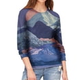 thumbnail image 1 of TWZH Women Landscape Graphic 3D Print Crew Neck Long Sleeves Top, 1 of 4