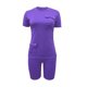 thumbnail image 4 of Gibobby Blusas Manga Larga Conjuntos de entrenamiento para mujer, conjuntos casuales a juego de 2 piezas, conjunto de pijama con pantalones cortos de Yoga de cintura alta y corto（Morado， M), 4 of 5