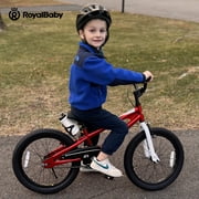 Royalbaby Boys Girls Kids Bike 14 In BMX Freestyle Black 2 Hand Brakes Bicycles with Training Wheels Child Bicycle