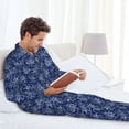 thumbnail image 6 of Uemuo Hand drawn octopus Pattern 2-Piece Loungewear Set - Men’s Soft Sleepwear, Cozy Winter PJs, Comfy Sleep Set-X-Large, 6 of 7