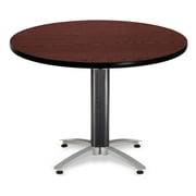 OFM Model MT42RD 42" Multi-Purpose Round Table with Metal Mesh Base, Mahogany