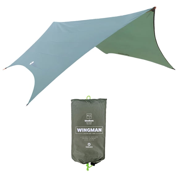 Hotcore Wingman Tarp 9.5ft x 9.5ft 75D Waterproof, Medium,  Seaweed Green