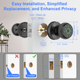 thumbnail image 2 of 5-in-1 Smart Door Knob,Gavdhe Keyless Smart Door Lock Smart Deadbolt with App Control & Fingerprint & 2 Keys,Smart Fingerprint Door Knob, Keyless Entry for Home, Office, Garage & Apartment - Black, 2 of 8