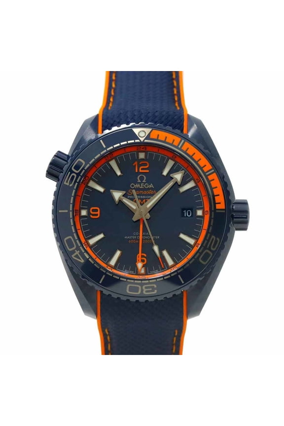 Pre-Owned Omega Seamaster Planet Ocean 600M Co-Axial GMT 215 92 46 22 03 001 Men's Watch Blue...