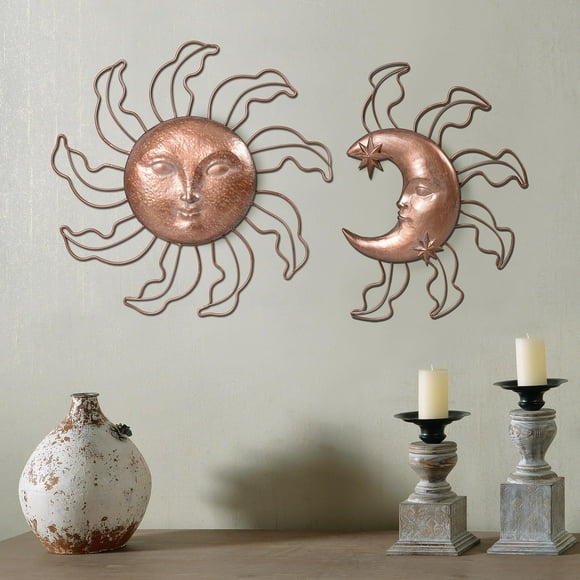 Set de 2 piezas de resina Sun & Moon de Wall Art Hi-Line Gift Ltd.