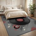 thumbnail image 3 of ODIKA 8'x10' Washable Area Rug Non-Slip Chair-Friendly Mat Music Contemporary Note Record Player Showcasing Sound Sphere for Dining Room, Large Office, Lounge, 3 of 7