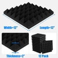 thumbnail image 6 of 24Pcs Soundproof Foam Panels,2 Inch x 12 Inch x 12 Inch Pyramid Shaped Acoustic Panels for Wall,Studio, Home and Office,24 x studio foam,black, 6 of 7