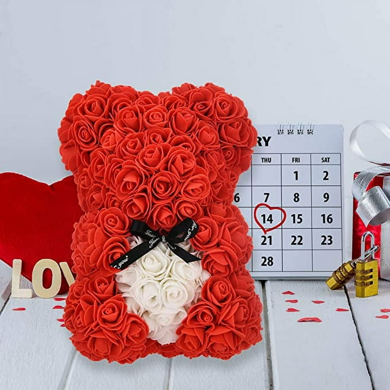 Valentines Day Gifts For Her Valentines Day Gifts Rose Teddy Bear Rose Bear  Mothers Day Women Gifts For Mom Anniversary Girlfriend Rose Flowers Gifts  For Teen Girls Mothers Gifts Birthday Gifts (Red) 