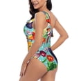 thumbnail image 4 of Pofeuu Vegetable Print Women's One Piece Swimsuits One Shoulder Swimwear Asymmetric Ruffle Monokinis Bathing Suits-Large, 4 of 6