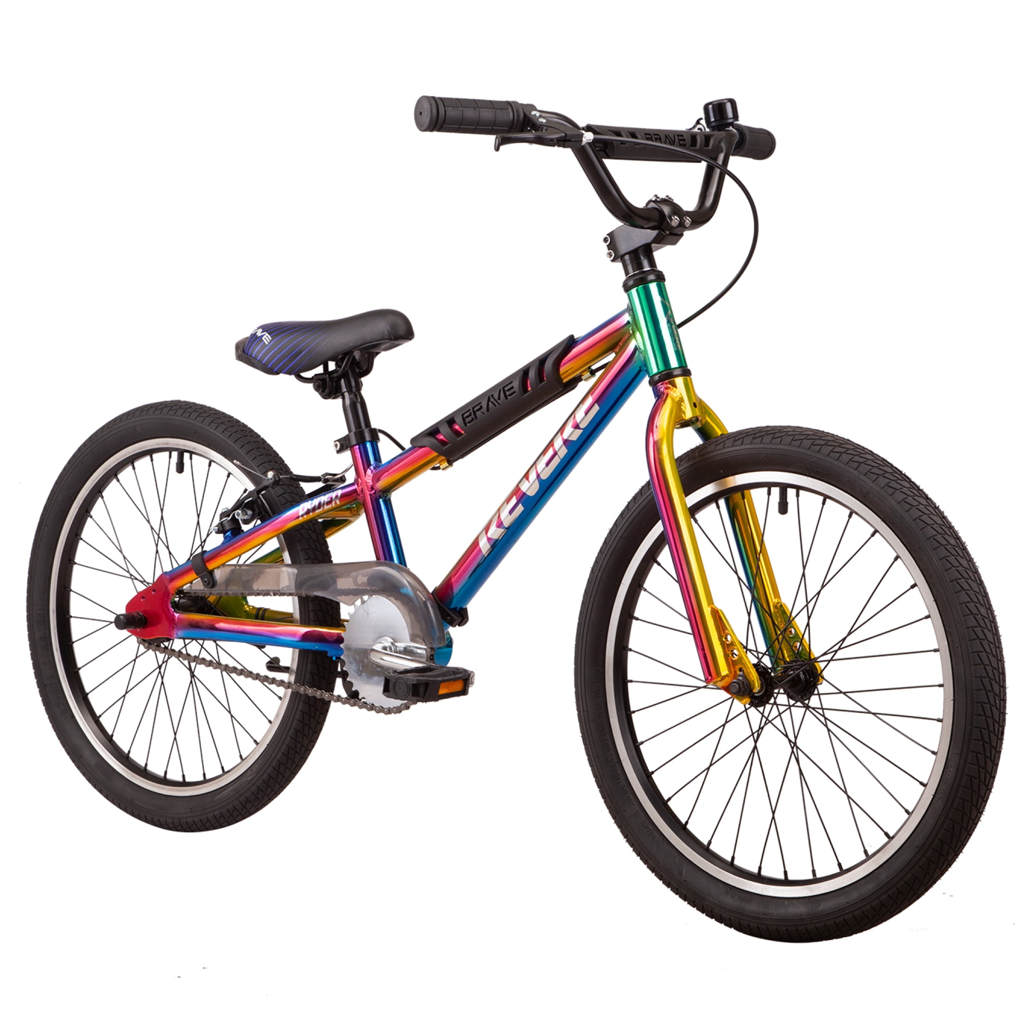 Revere 20″ BMX Freestyle Kids Bicycle, Ages 5-8 Years Old, Chrome Oil Slick Finish, Lightweight Aluminum Frame and Fork, Premium Parts, Premium Design, Premium Safety! Sansujyuku sansujyuku.com