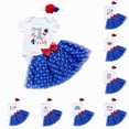 thumbnail image 5 of Kaprioy My First 4th of July Baby Girl Outfit Cute Sweet Bow Letter Print Sleeveless Romper Tutu Skirt Headband Girls Independence Day Clothes Sets, 5 of 5