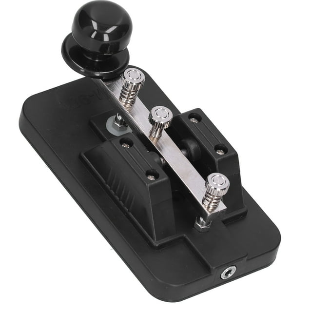 Telegraph Trainer, Voice Prompt Black Portable Manual Morse Code Key for Beginner