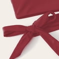 thumbnail image 4 of Traje de baño para Mujer, Talle Alto, Correa para un Solo Hombro, Transpirable, elástico, Simple, Elegante, Trajes de baño Divididos para Fiestas en la Playa, Rojo pardusco XL, 4 of 7