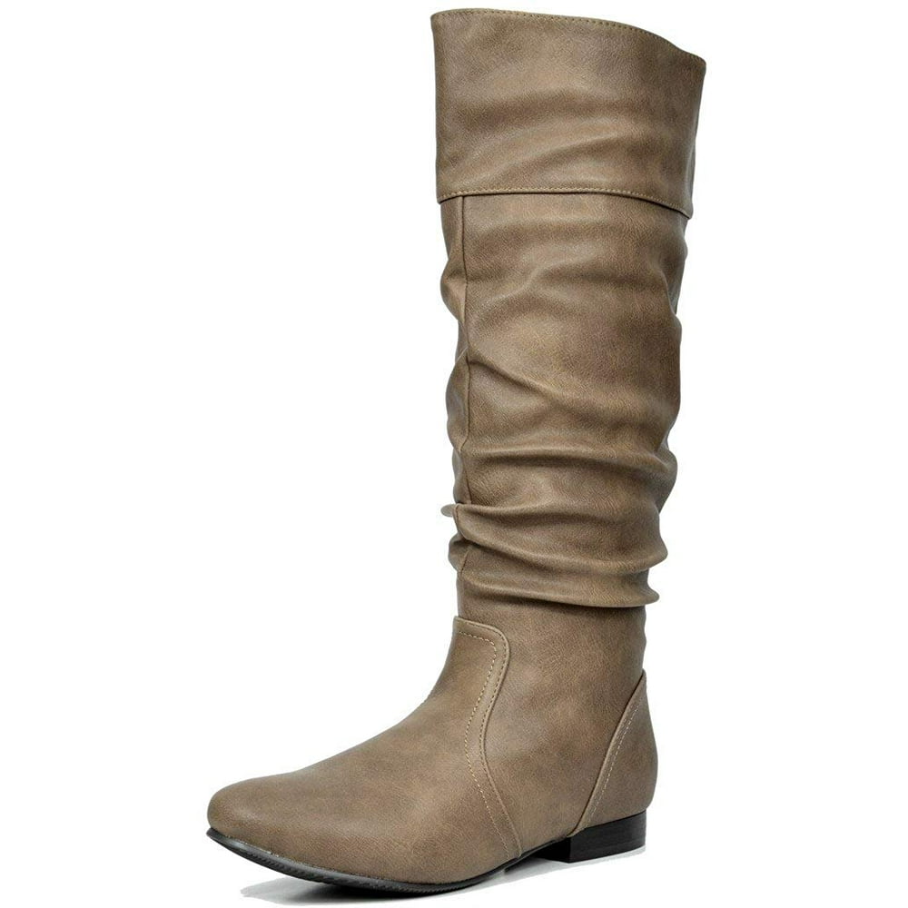 wide calf knee high high heel boots