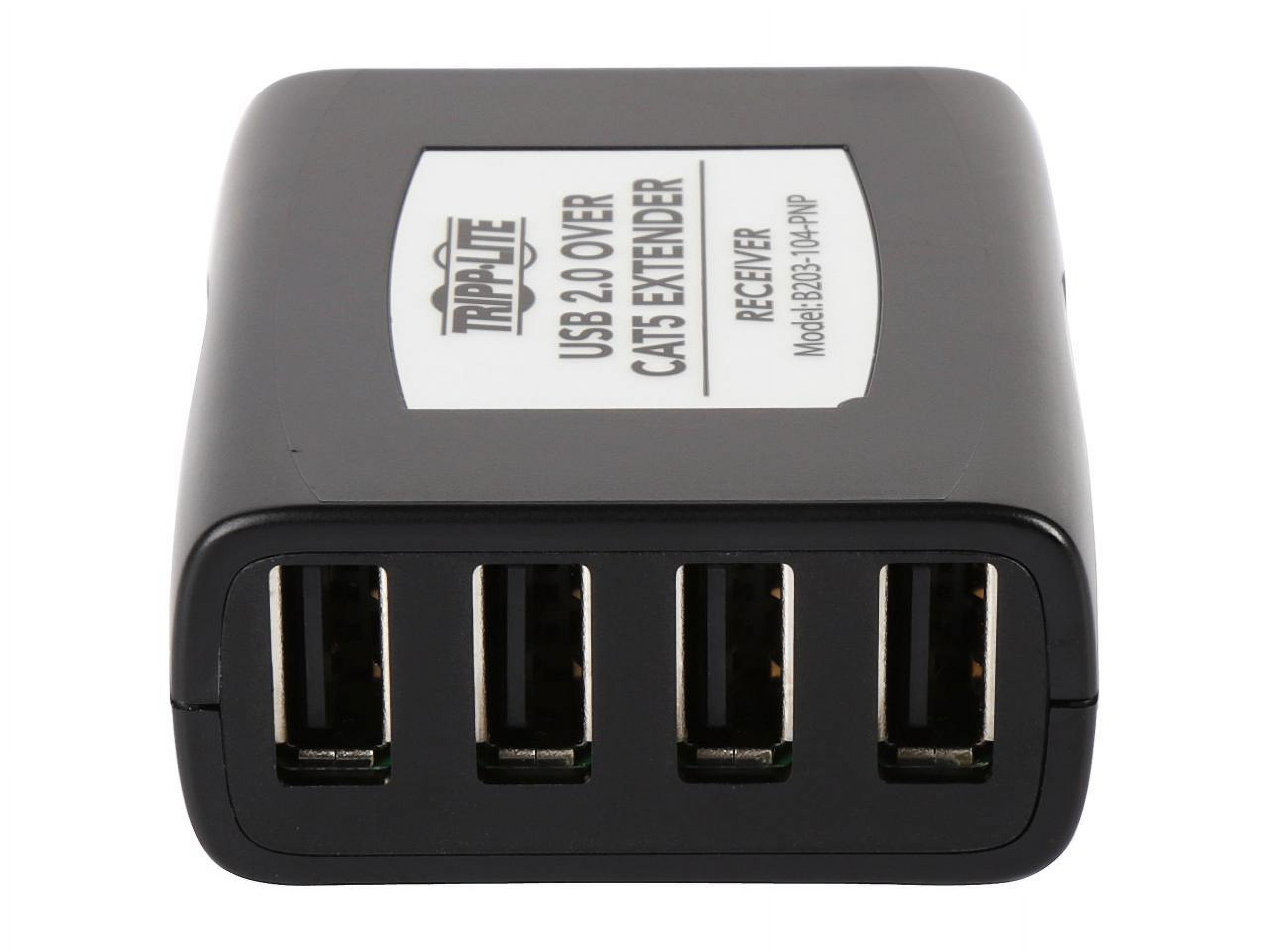 Tripp Lite 4-Port USB 2.0 over Cat5/Cat6 Extender Hub Kit, Transmitter & Receiver, Hi-Speed USB-A Up to 164 ft. (B203-104-PNP) - image 4 of 5