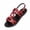 Red, variant on HomeDM Women's Strappy Flat Sandals Comfortable Open Toe Ankle Strap Summer Beach Walking Sandals, Red Size 5.5