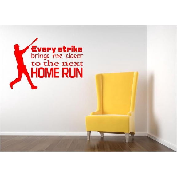 Baseball Wall Lettering - Home Run Quote Vinyl Wall Decal - Boy's Bedroom Decor - 20"x15"