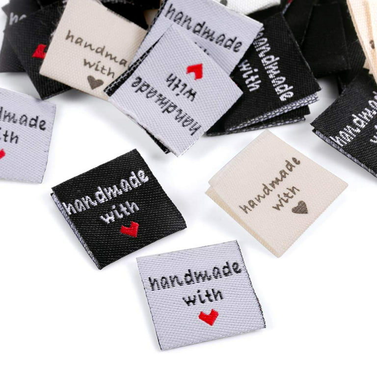 150 Pcs Handmade Sew-on Woven Clothing Labels Sewing Crafting Fabric Tags  for Clothes Dolls Hats Sewing Crafts DIY 