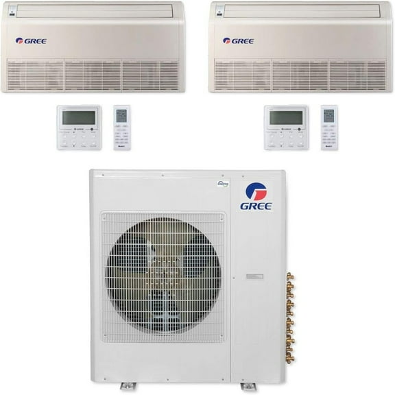 GREE Multi Gen2 Series 36,000 BTU 2-Zone Universal Floor/Ceiling 18K 24K Ductless Mini-Split System