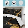 thumbnail image 4 of Marble Black Twin Size Down Alternative Comforter, Lightweight Comforter Quilt Bedding Set with Pillow Shams Vintage Gold Art Abstract Farmhouse All Seasons Bed Comforter Duvet Insert 68"x86", 4 of 7