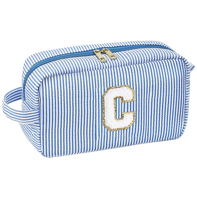 LCXmlly Large Capacity Cosmetic Case Letter Pattern Makeup Storage Pouch Large Capacity Travel Toiletry Portable