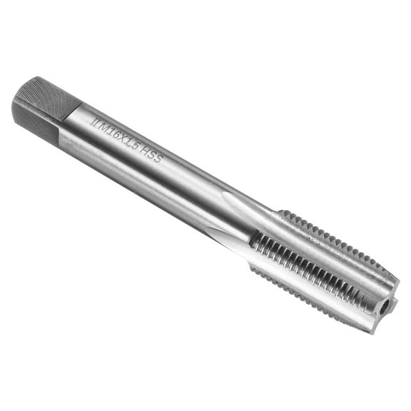 Uxcell Hand Plug Tap M16 x 1.5 H2 Metric Thread Taps Straight Flute Screw Tapping Threading Tool 9CrSi Alloy Tool Steel