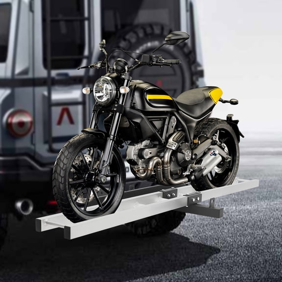 1 PCS  Black and Silver Motorcycle Carrier, Aluminum Hitch Carrier for Dirt Bikes, Motorcycle Bracket, Max. Lifting Capacity: 226kg/500lbs