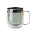 thumbnail image 1 of Tazas de café de vidrio de doble pared con asa, 250 ml (8,8 oz), de vidrio borosilicato de color for bebidas frías y calientes, capuchino, latte y té., 1 of 7