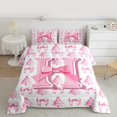 thumbnail image 2 of Homewish Pink Bow Initial Alphabet H 2pcs Bedding Comforter Set For Kids Teens Adults,Letter Monogrammed Twin Comforter Sets,Happy Xmas Christmas Breathable Bedding Set,Breathable Home Decor, 2 of 8