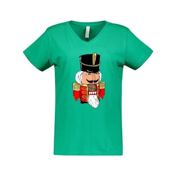 Inktastic Christmas Nutcracker in Red Women's V-Neck T-Shirt