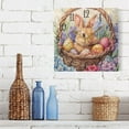 thumbnail image 6 of WOBOGO Easter Bunny Wall Clock 7.78 Inch Battery Operated Silent Unit Square Rustic Vintage Style for Home Bedroom Office Black Pointer, 6 of 8