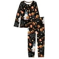 thumbnail image 4 of Suhoaziia Women Pajama Pants Home PJ's Set Fall Clothing Halloween Gift Size M,Breathable Elastic Daily Wear Jack O' Larntern Warmth Lightweight Sleepwear Halloween Party Spring Shirt, 4 of 5