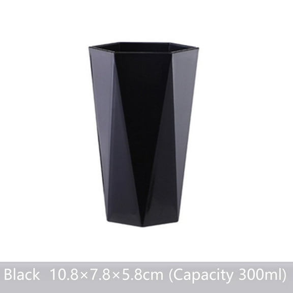 Homea Nordic Toothbrush Holder Cup Plastic Bathroom Organizer Black 10 oz Capacity Drinking Mug Portable Lightweight Tooth Cup for Home 4.25 x 2.28\
