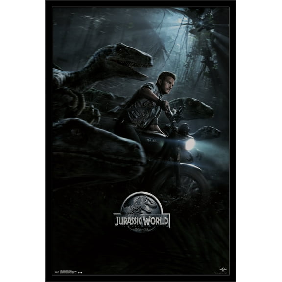 Jurassic World - One Sheet Wall Poster, 22.375" x 34", Framed