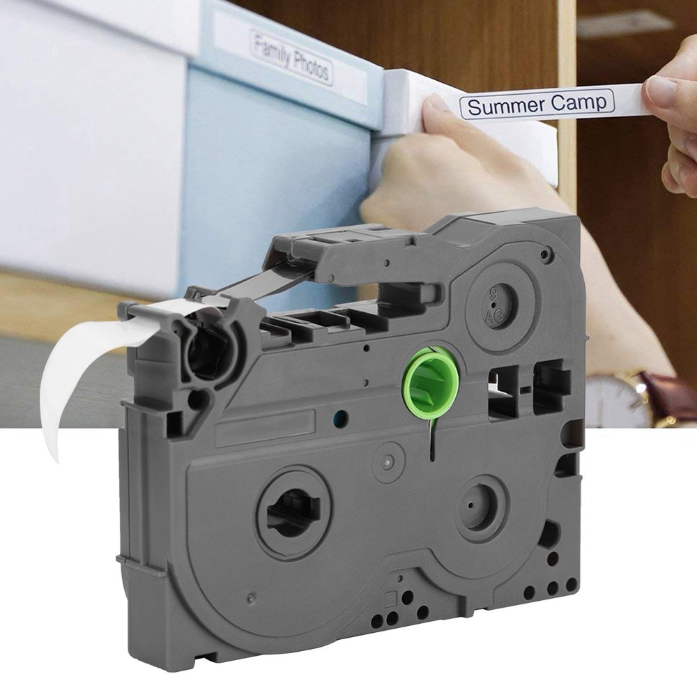 OTVIAP Laminated for Brother TZe221 PTouch Black On White Laminated Label Tape