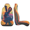 thumbnail image 3 of Honeii Neon Rabbit In Archway Print Car Seat Covers 2 Pieces, Full Set Universal Seat Covers for Cars, Waterproof Auto Seat Protectors, 3 of 7