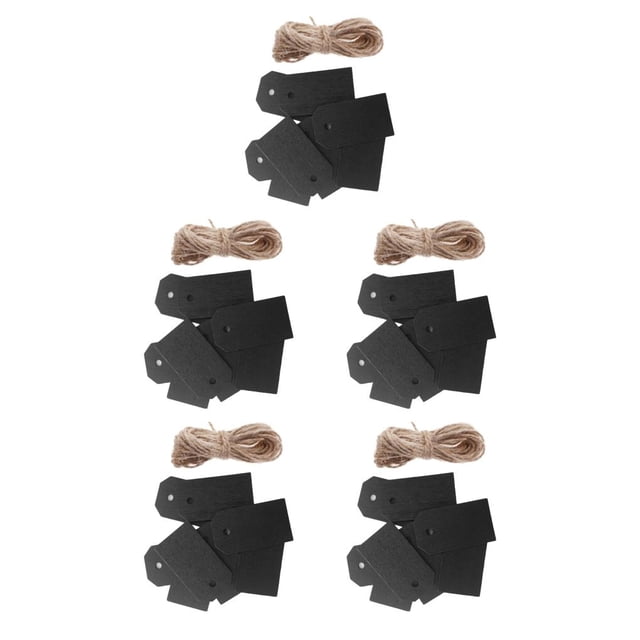 Transemion Wood Tags Portable Lightweight Durable New-style Unique Design Long Service Life Handicrafts Mini Blackboard Pendant Type 2 5Set