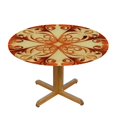 thumbnail image 3 of HAOXIT Ethnic Tablecloth, Ornate Vintage Circular Motif in Oriental Tattoo Mandala Inspired, Dining Room Kitchen Round Table Cover, 3 of 8