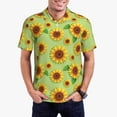 thumbnail image 2 of Balery Sunflower Leaves Printed Men’s Short Sleeve Polo Shirt, Midweight Men's Shirt,Golf Polo shirts -, 2 of 8