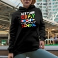thumbnail image 2 of Get Your Cray On! It's the Last Day of School, Teacher or Student, Black Hooded Sweatshirt or Hoodie, 2XL, 2 of 5