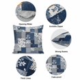 thumbnail image 6 of Throw Pillow Covers, Navy Blue Checkered 26x26 Pillow Covers for Couch/Sofa/Bed, Vintage Floral Plaid Aesthetics Decorative Square Linen Cushion Pillowcase for Home Decor, 6 of 9
